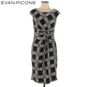 𝖤𝖵𝖠𝖭-𝖯𝖨𝖢𝖮𝖭𝖤 Sleeveless Ruched Cocktail Dress Black/White 8